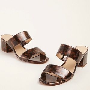 ANN TAYLOR Tortoise Print Block Heel Sandal 6.5